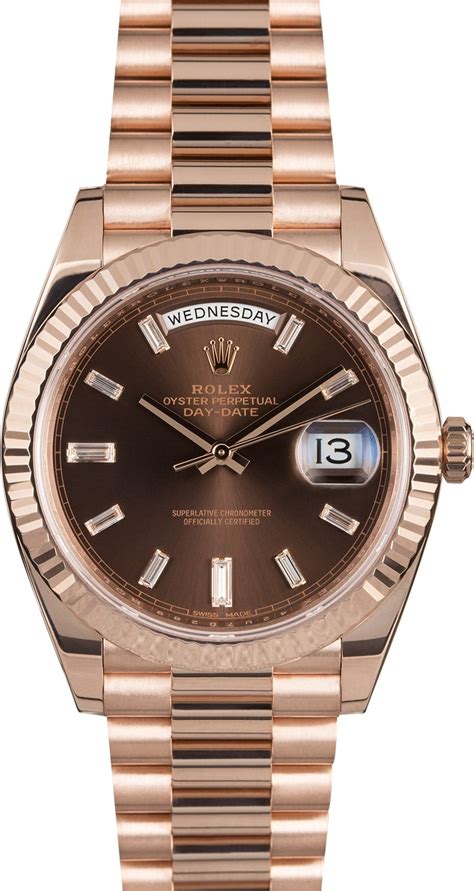 rolex rose gold chocolate|Rolex rose gold 40mm president.